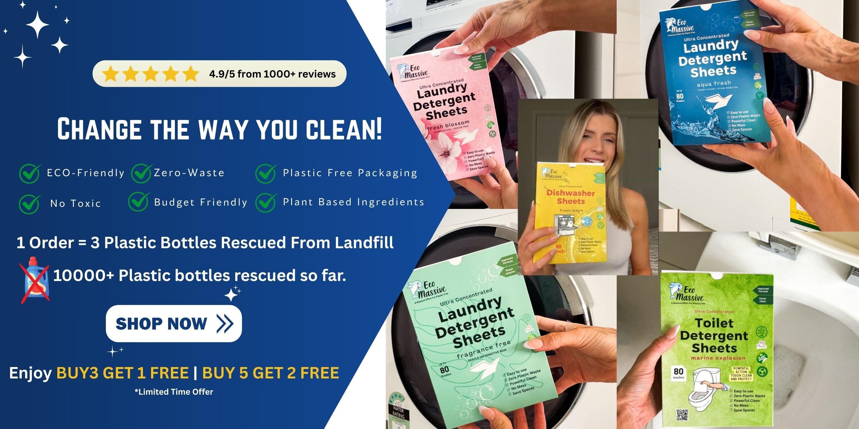 Christmas mega sale offer. laundry detergent sheet. dishwasher detergent sheet. Toilet cleaning sheet. zero waste. eco friendly.